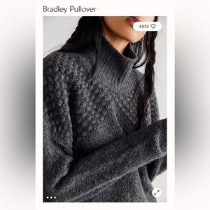 Free People Bradley Pullover Sweater Charcoal Heather Size Small NWT